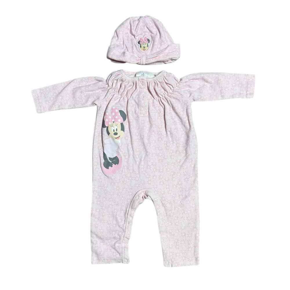 Disney Baby Girl Pink Minnie Mouse Jumpsuit Outfit Size 3-6 Months